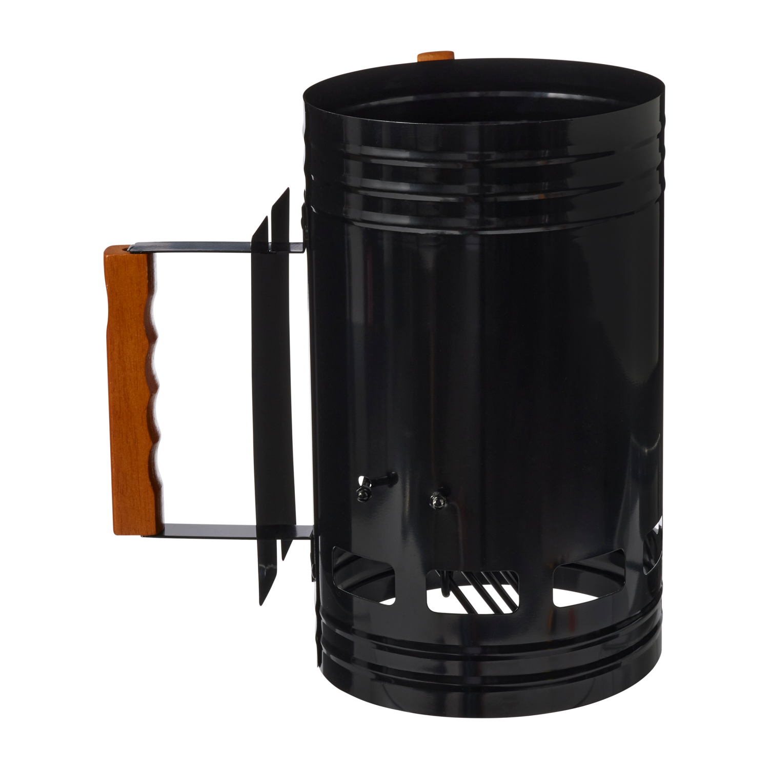 slide 3 of 3, Fire & Feast Easy Release Chimney Starter Black, 10.8 in