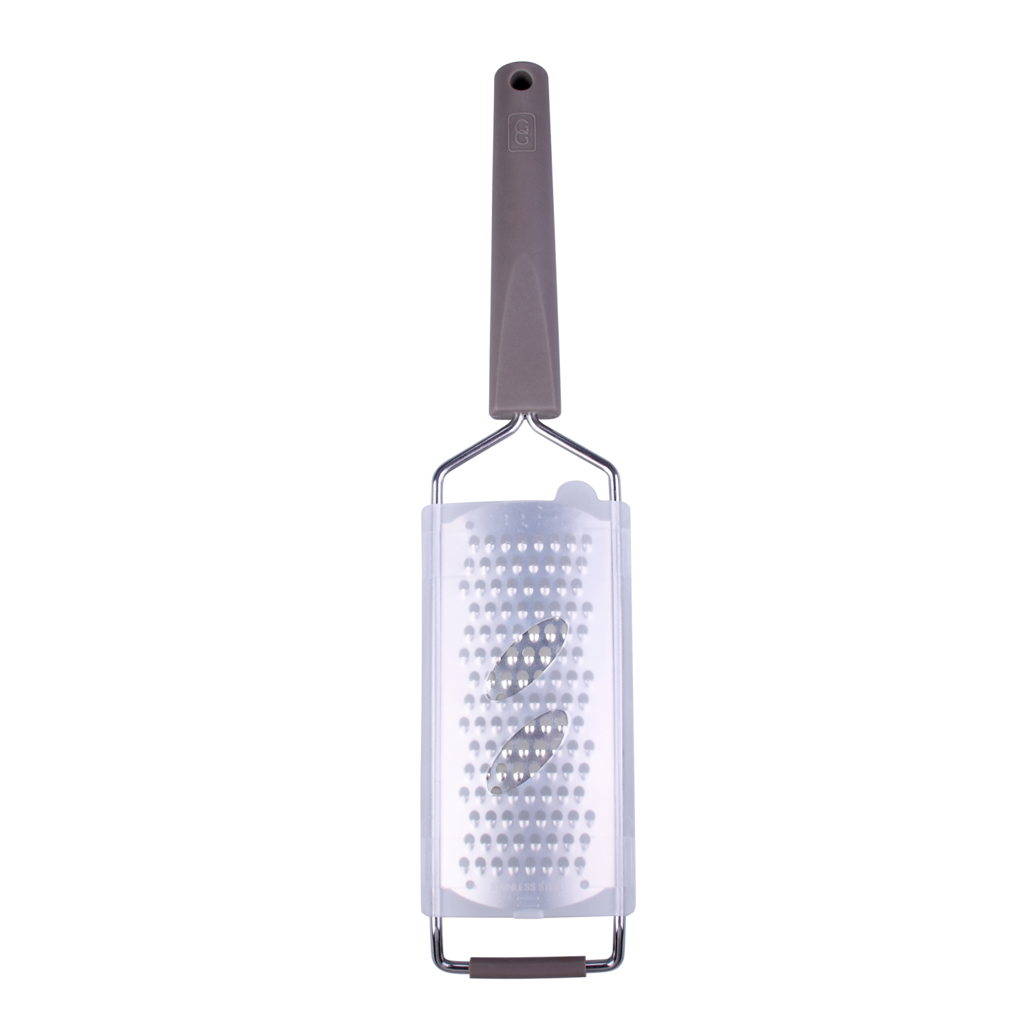 slide 1 of 3, Grand Gourmet Curved Grater, Soft Touch Handle, 12.72 in
