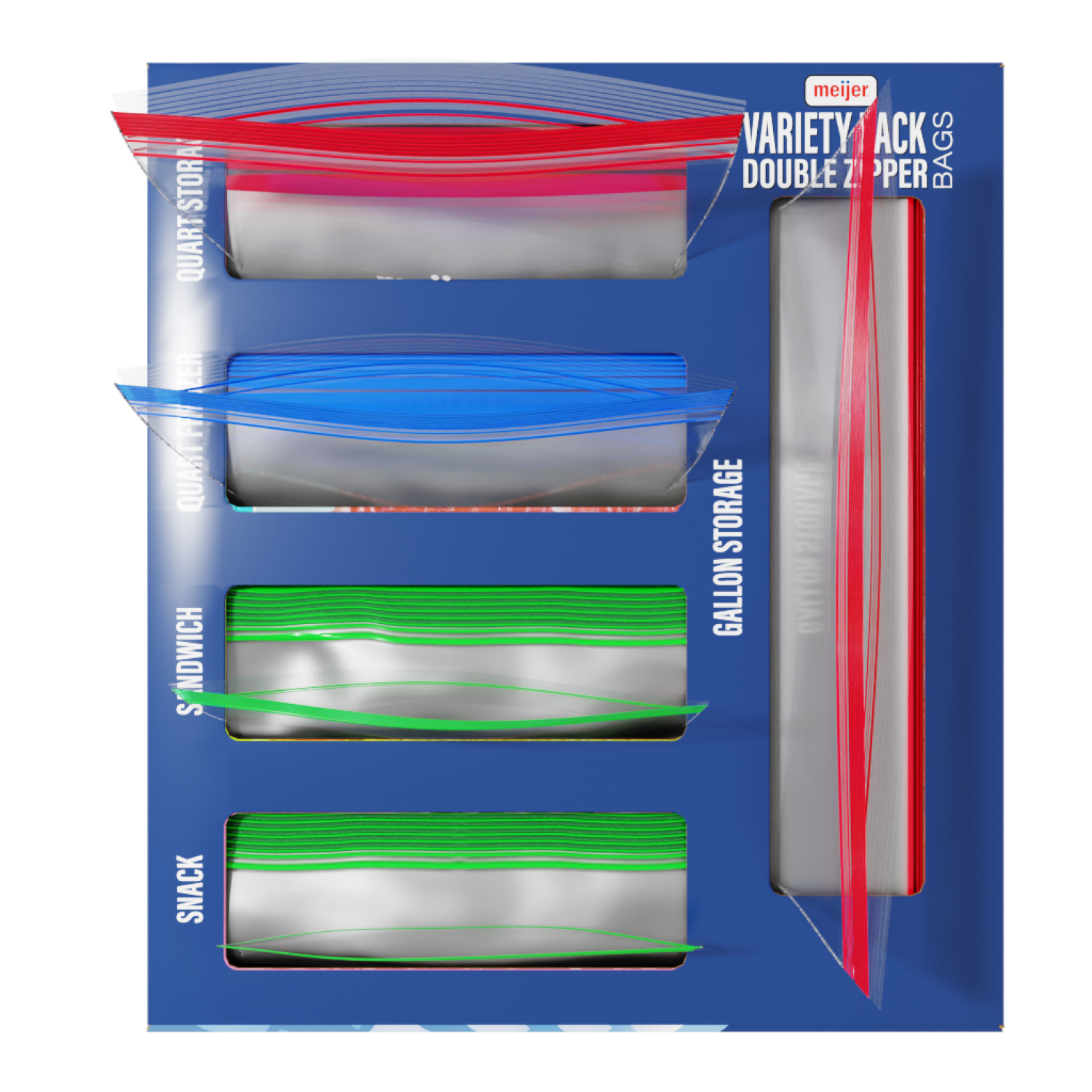 slide 3 of 3, Meijer Double Zipper Bags Variety Drawer Pack, 324 Bags, 324 ct