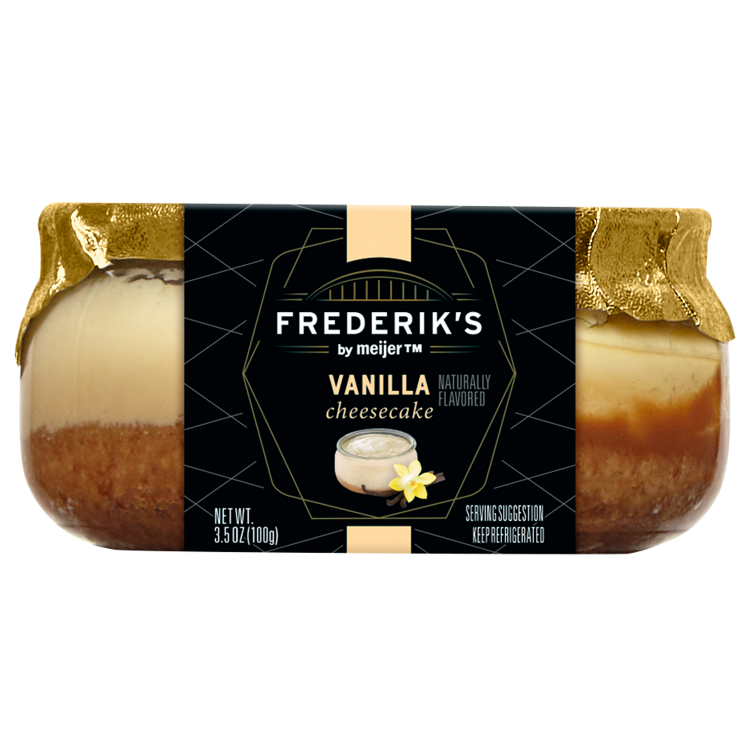 slide 1 of 2, FREDERIKS BY MEIJER Frederik's by Meijer Vanilla Bean Cheesecake, 3.5 oz