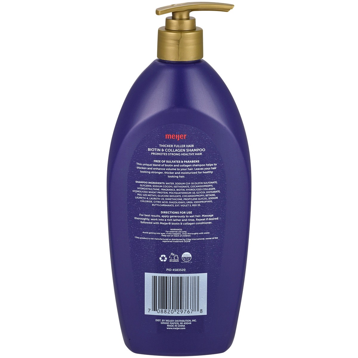 slide 2 of 2, Meijer Shampoo Biotin & Collagen, 25.4 oz