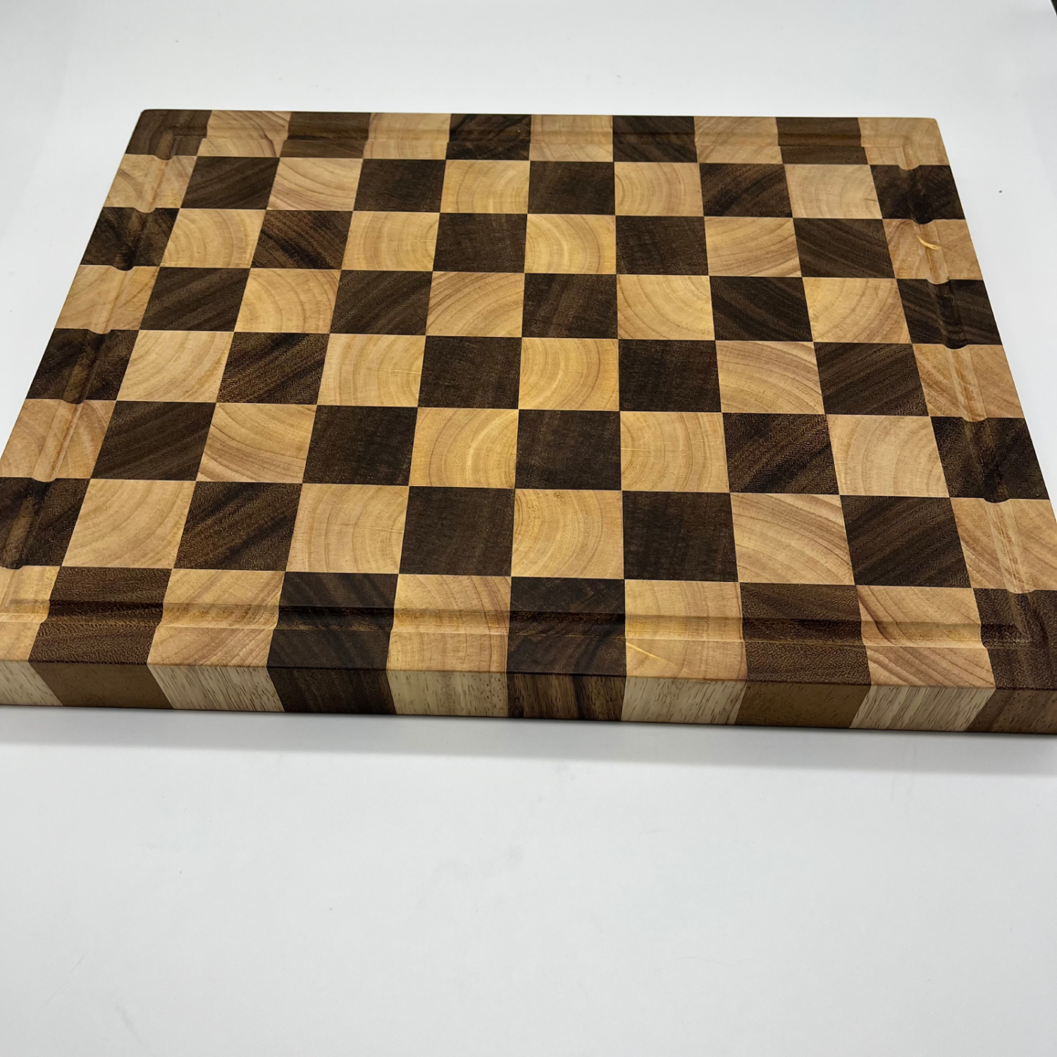 slide 3 of 3, Grand Gourmet Wood Checkered Cutting Board, 17.5 inX14 in, 17.5 inx14 in