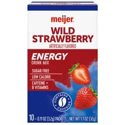 Meijer Wild Strawberry Drink Mix with Caffeine - 10 ct
