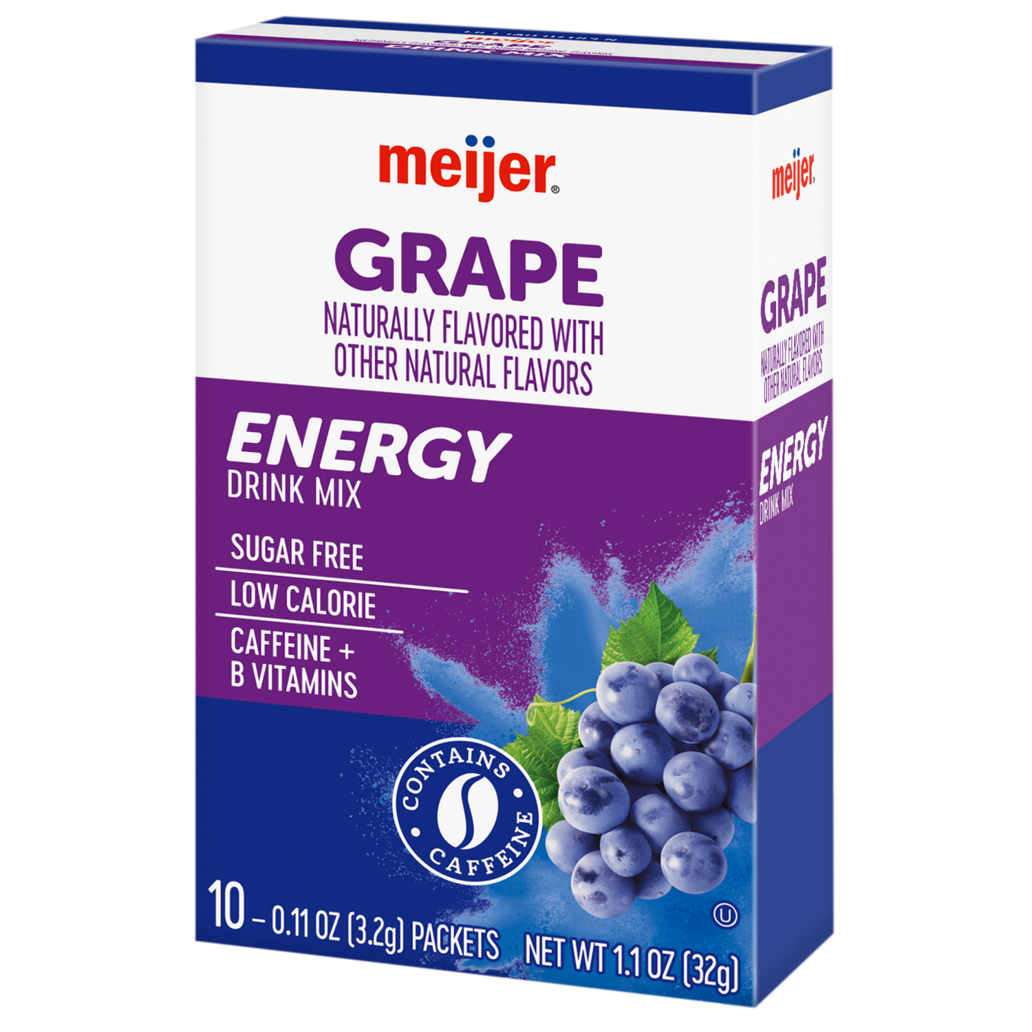 slide 7 of 8, Meijer Grape Drink Mix with Caffeine - 10 ct, 10 ct