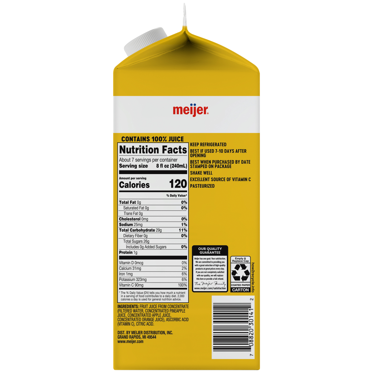 slide 2 of 2, Meijer Pineapple Orange Flavored 100% Fruit Juice - 59 oz, 59 oz