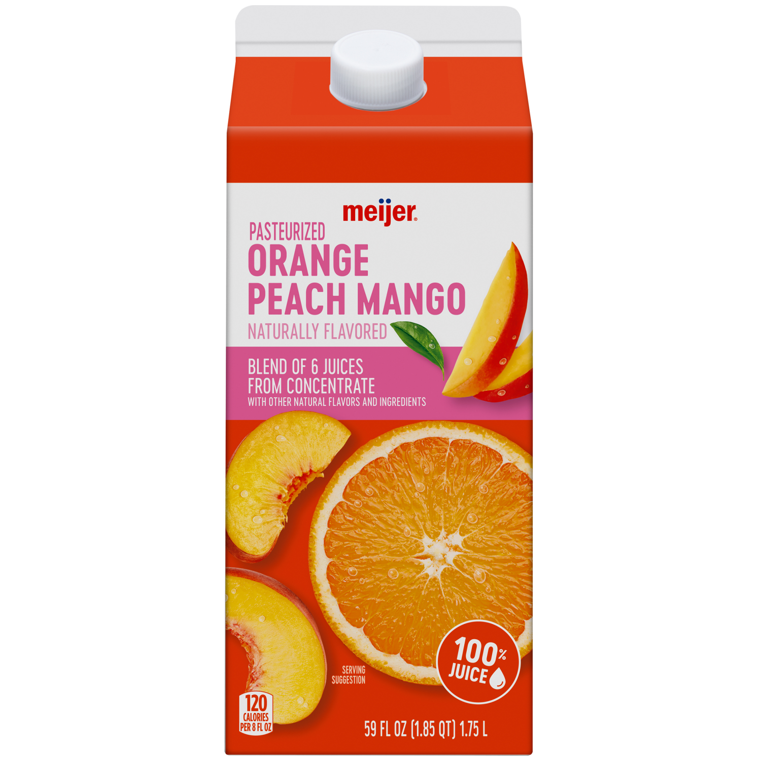 slide 1 of 2, Meijer Orange Peach Mango Juice, 59 oz, 59 oz