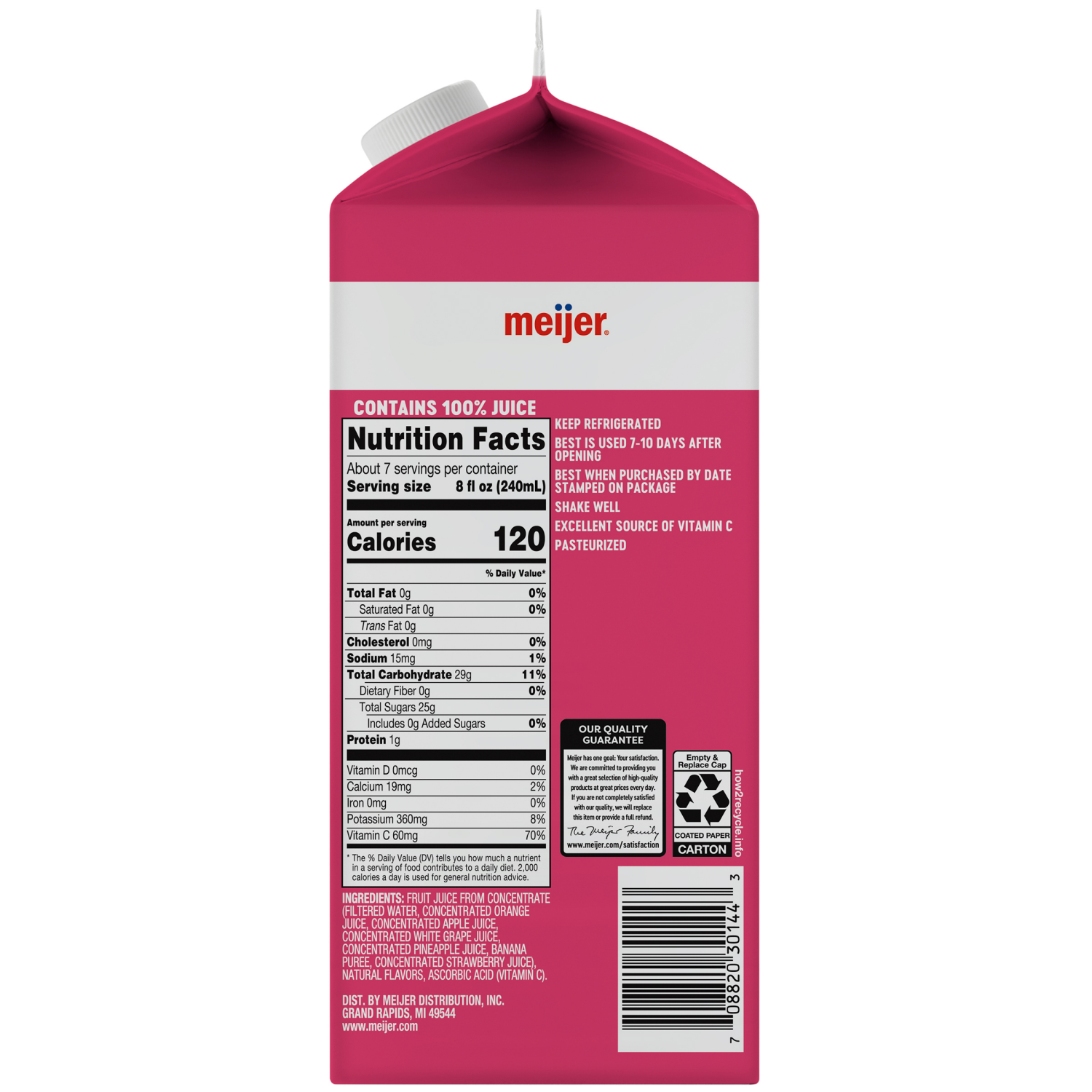 slide 2 of 2, Meijer Orange Strawberry Banana Flavored 100% Fruit Juice - 59 oz, 59 oz