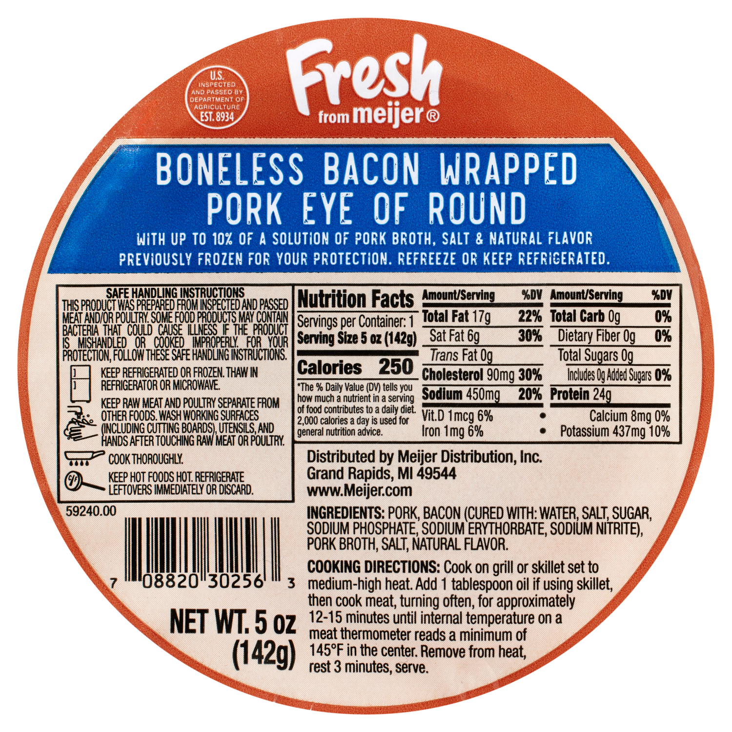slide 4 of 4, FRESH FROM MEIJER Fresh Form Meijer Bacon Wrapped Pork Filets, 5 oz, 5 oz