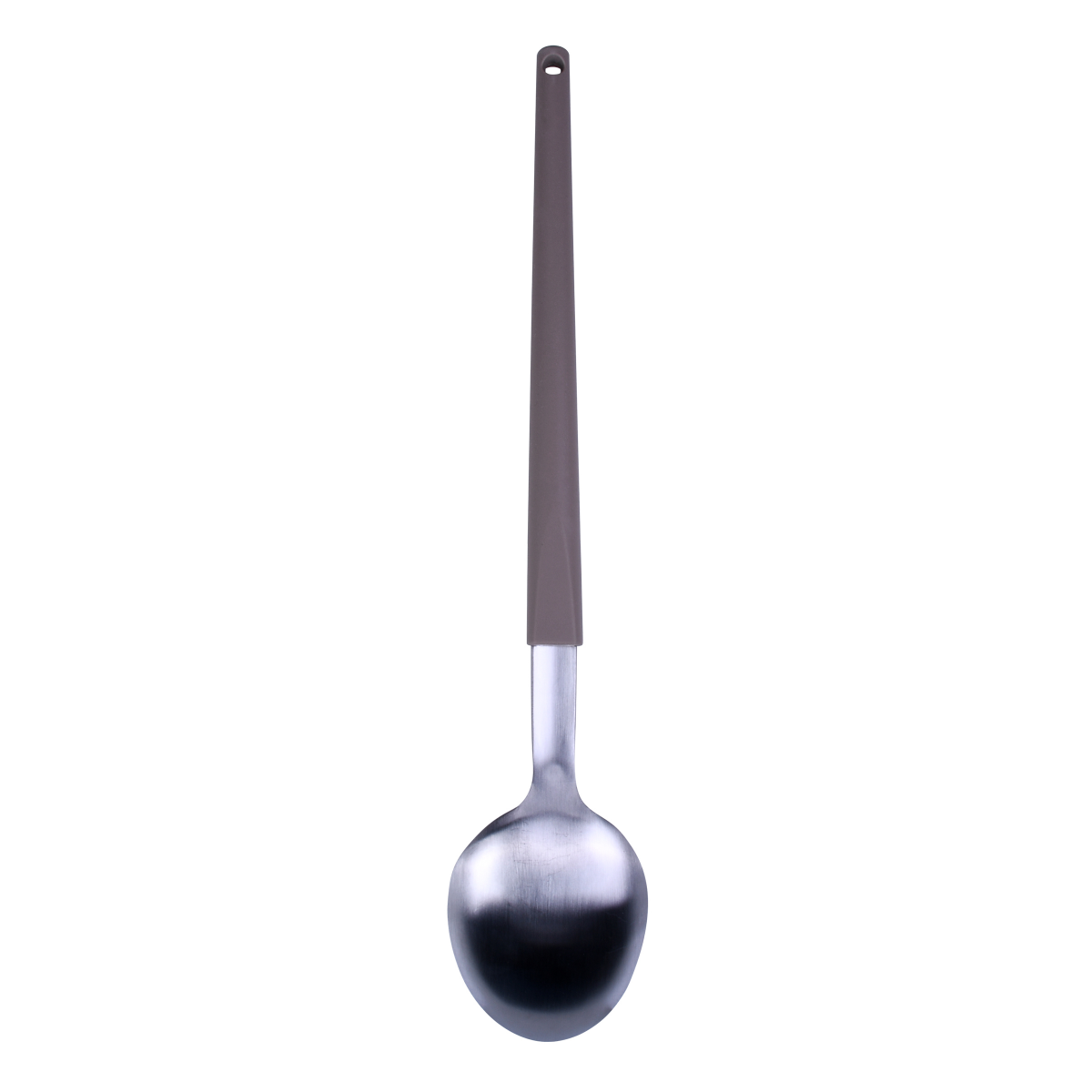 slide 2 of 3, Grand Gourmet Stainless Steel Solid Spoon, Soft Touch Handle, 13.5 in