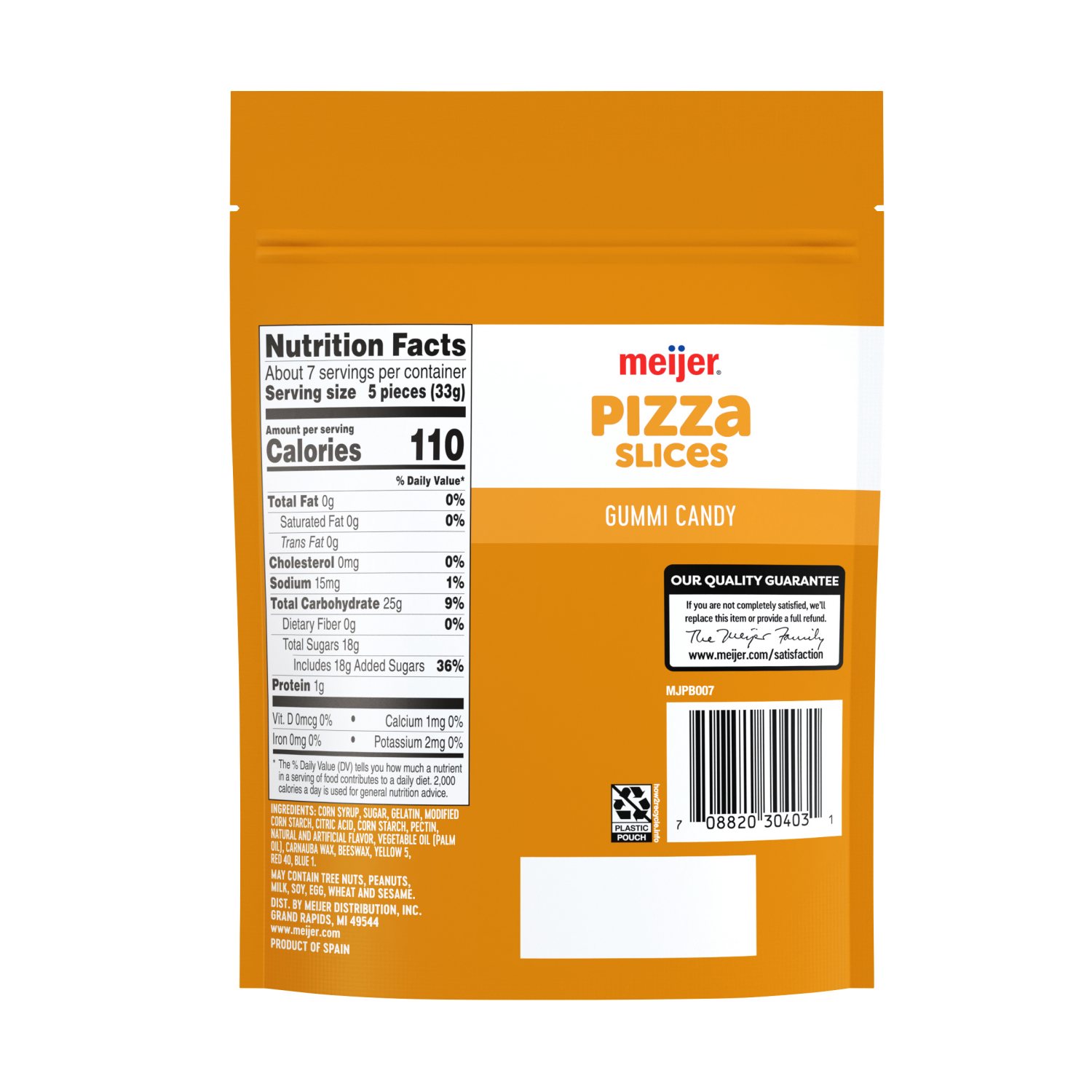 slide 2 of 2, Meijer Gummi Pizza Slices Candy, 8oz, 8 oz