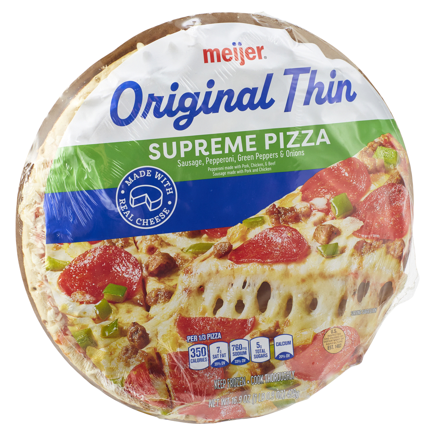 slide 4 of 5, Meijer Original Thin Supreme Pizza, 16.9 oz