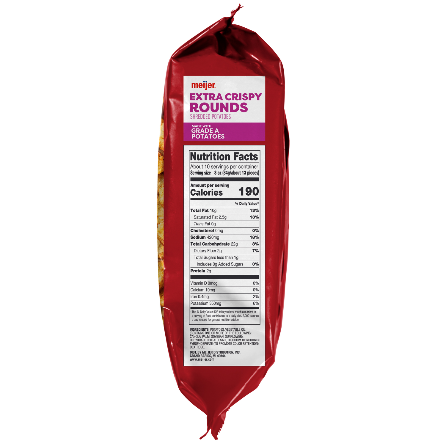 slide 2 of 4, Meijer Extra Crispy Rounds Shredded Potatoes, 30 oz