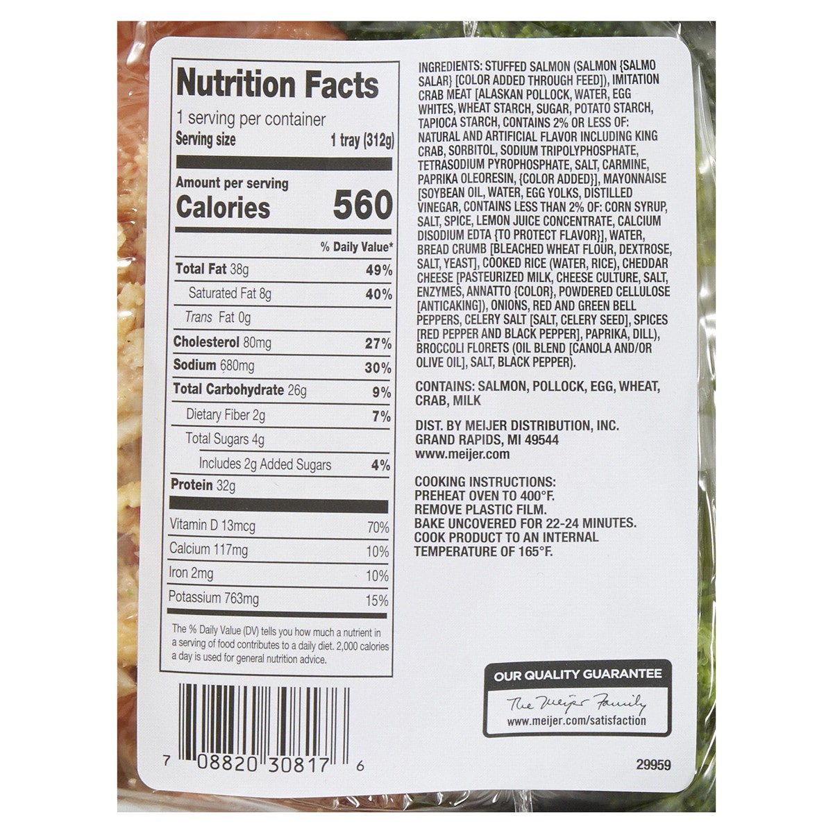 slide 5 of 5, Fresh From Meijer Seafood Stuffed Salmon W/Broccoli, 11 oz, 11 oz