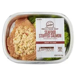 Fresh From Meijer Seafood Stuffed Salmon W/Broccoli
