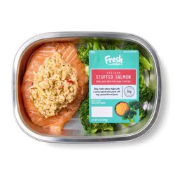 Fresh From Meijer Seafood Stuffed Salmon With Broccoli, 11 Oz.