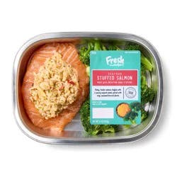 Fresh From Meijer Seafood Stuffed Salmon With Broccoli, 11 Oz.