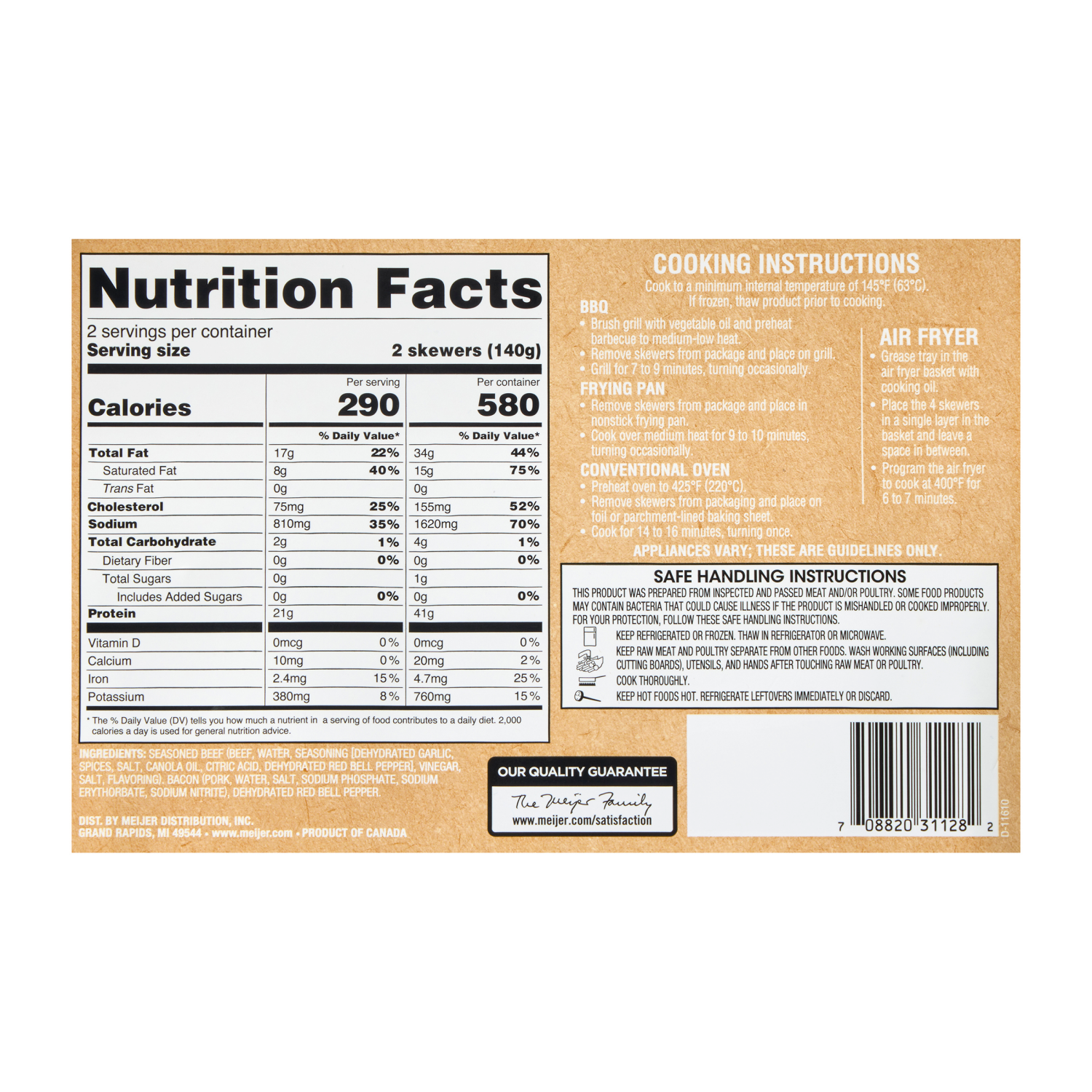 slide 2 of 2, Fresh From Meijer Ffm Steak Spice Beef Bacon Twister Kabob 16Oz, 16 oz