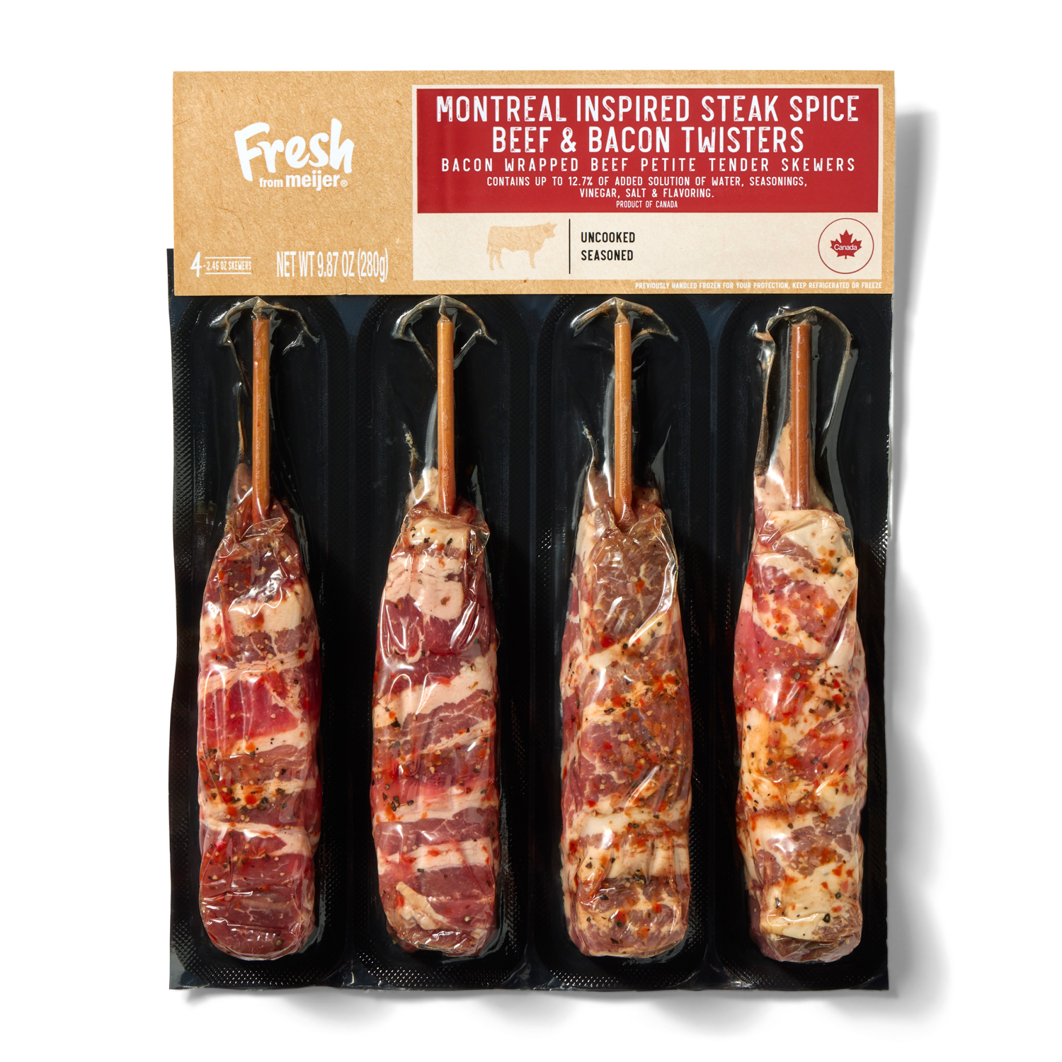 slide 1 of 2, Fresh From Meijer Ffm Steak Spice Beef Bacon Twister Kabob 16Oz, 16 oz