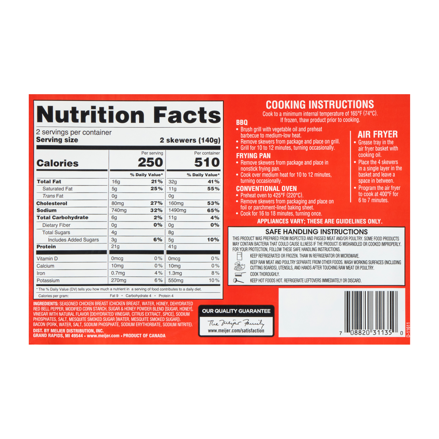 slide 2 of 2, Fresh From Meijer Honey Bacon Twister Chicken Kebab 9.87 Oz, 9.87 oz