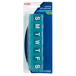 Meijer 7-Day Locking Pill Reminder, Large, 1 Ct