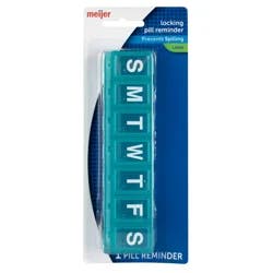 Meijer 7-Day Locking Pill Reminder, Large, 1 Ct