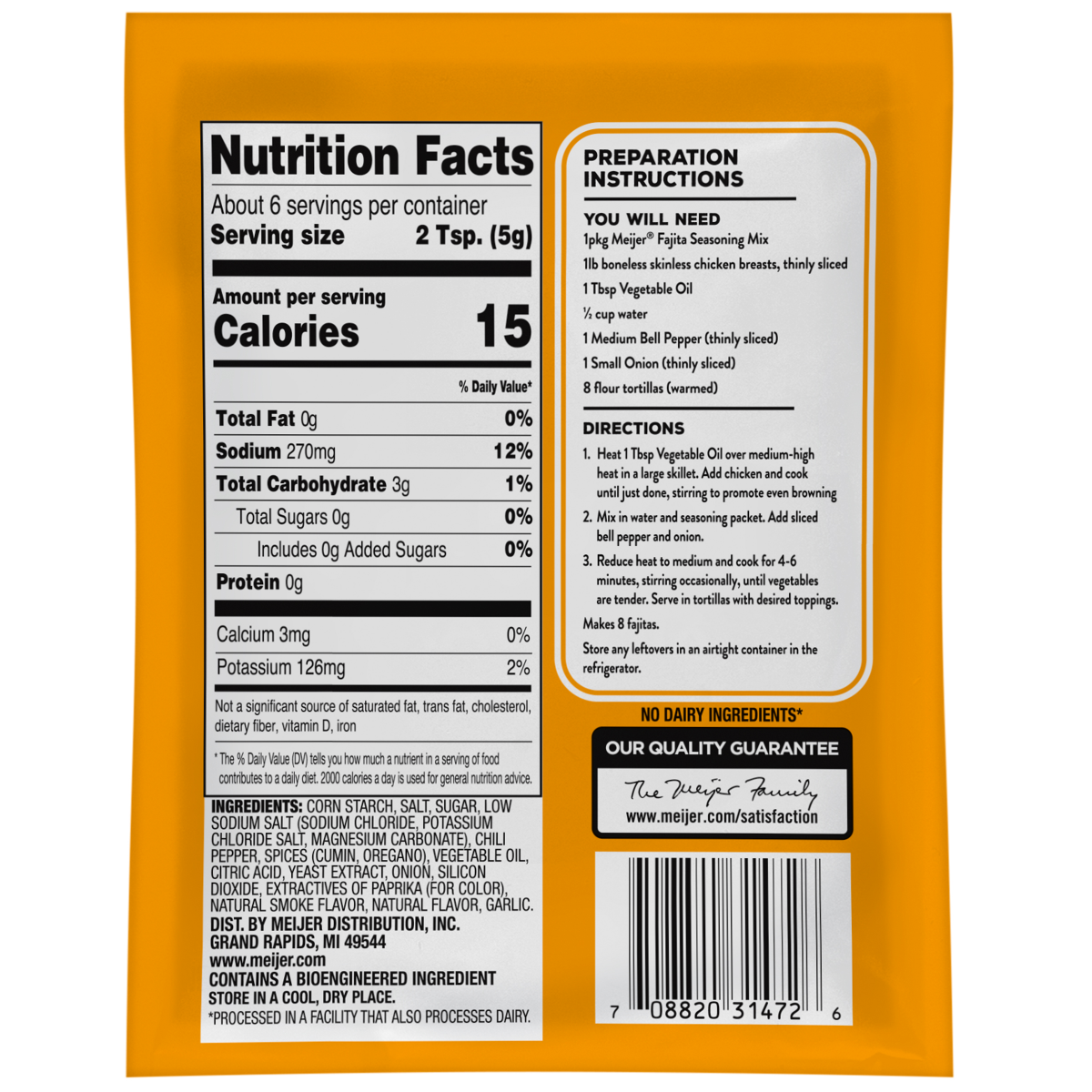 slide 2 of 2, Meijer Fajita Seasoning Mix, 1.12 oz