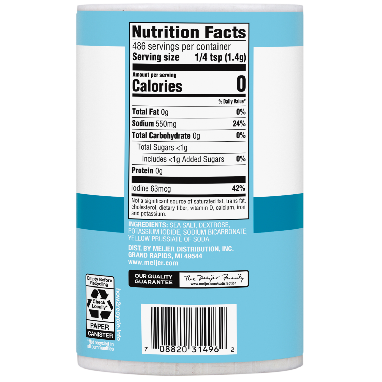 slide 2 of 2, MEIJER SEA SALT IODIZED ALL PURPOSE 24 OZ, 24 oz