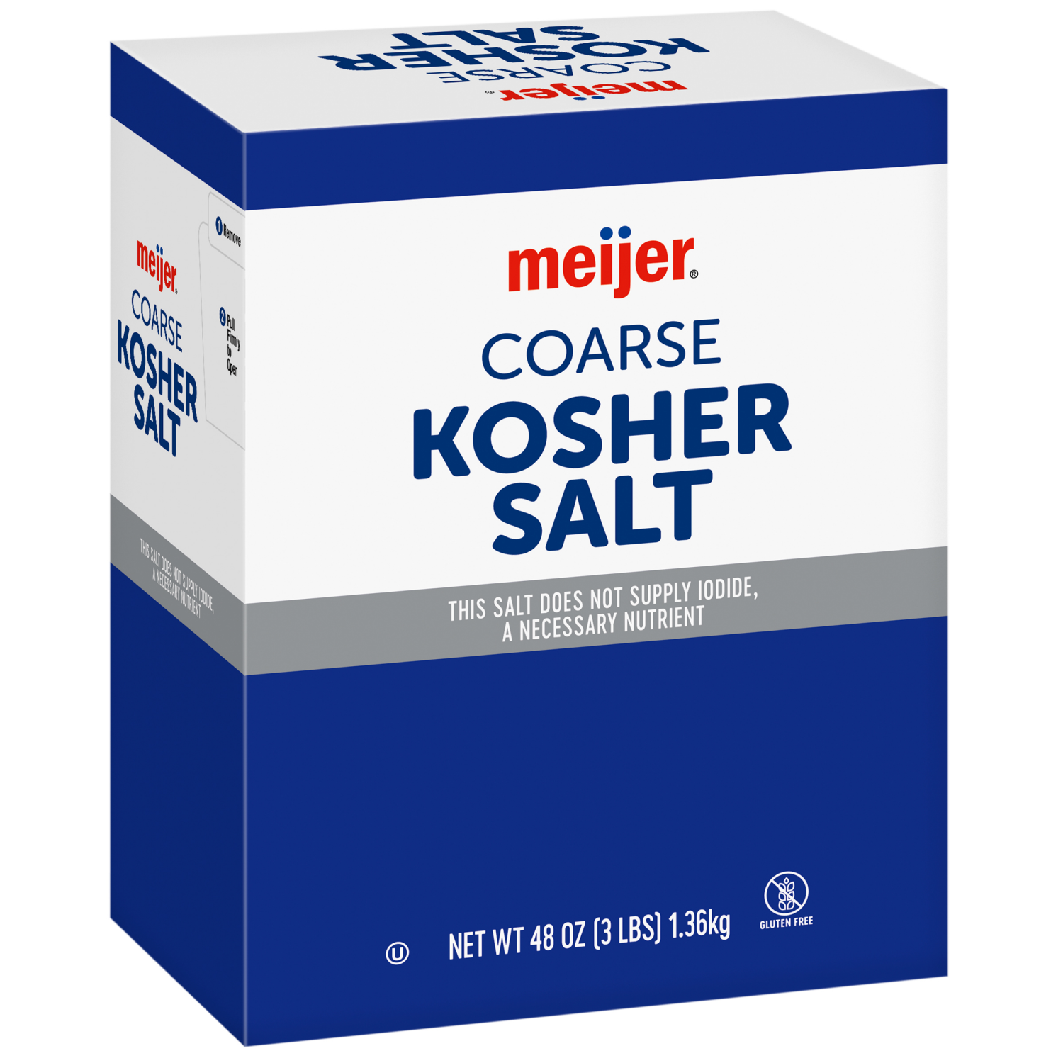 slide 6 of 8, Meijer Kosher Salt 3 LB, 3 lb