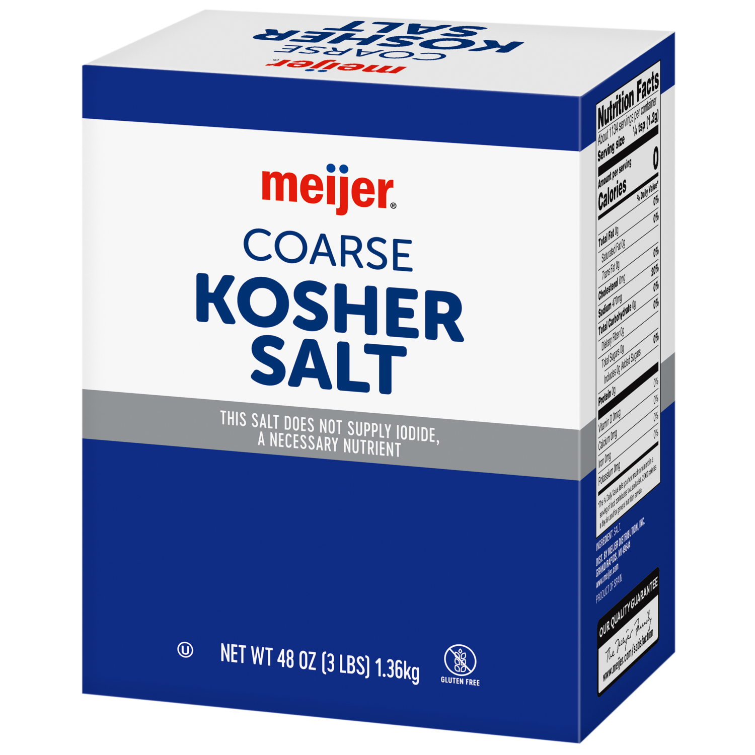 slide 7 of 8, Meijer Kosher Salt 3 LB, 3 lb