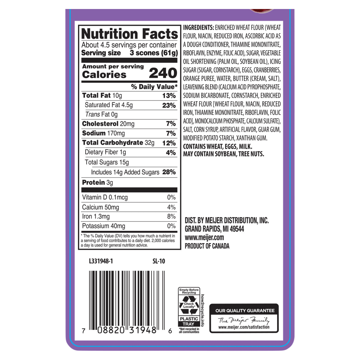 slide 3 of 4, Two-Bite Orange Cranberry Scones, 11.25 oz