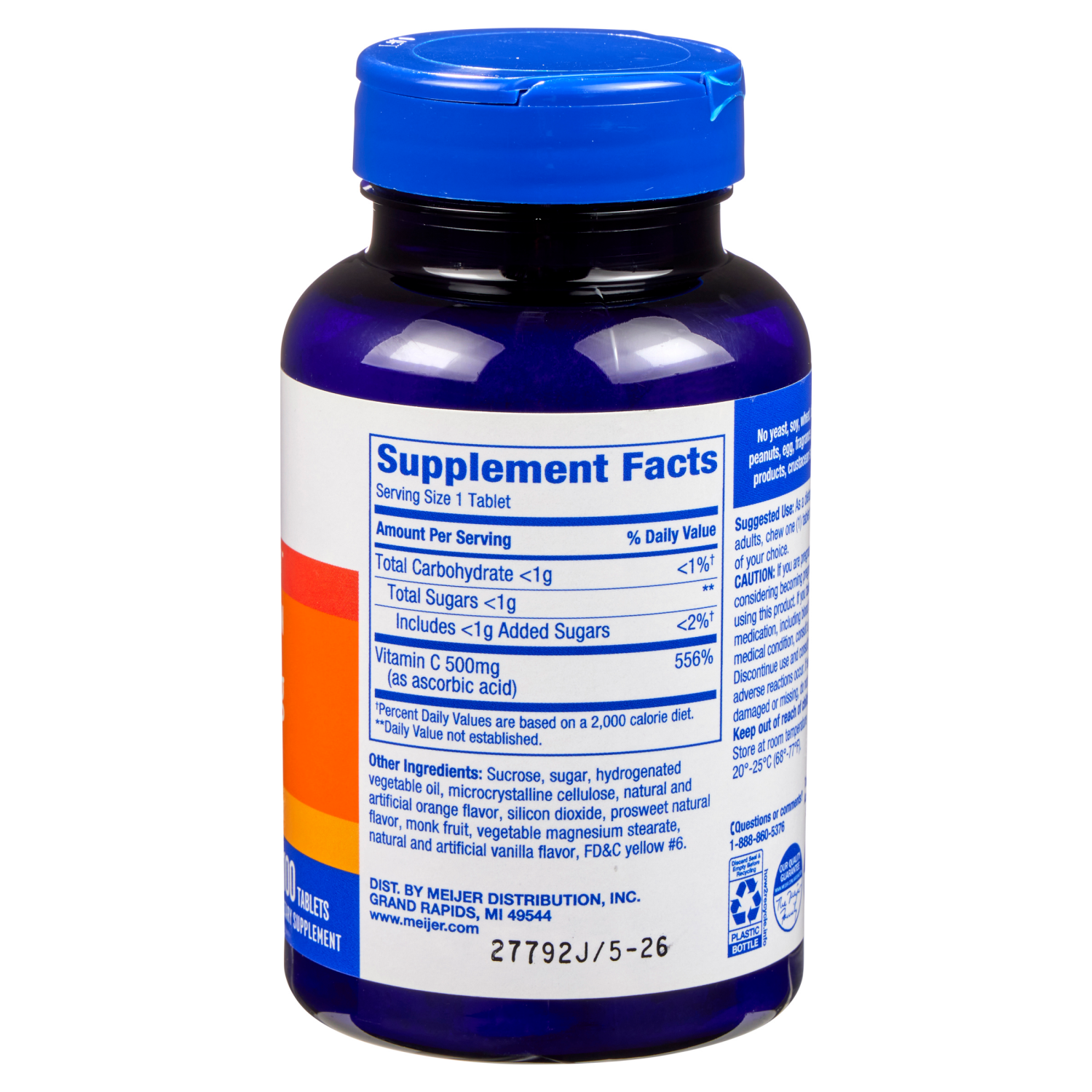 slide 3 of 3, MEIJER WELLNESS Meijer Vitamin C Orange Chewable Tablets, 100 ct; 500 mg