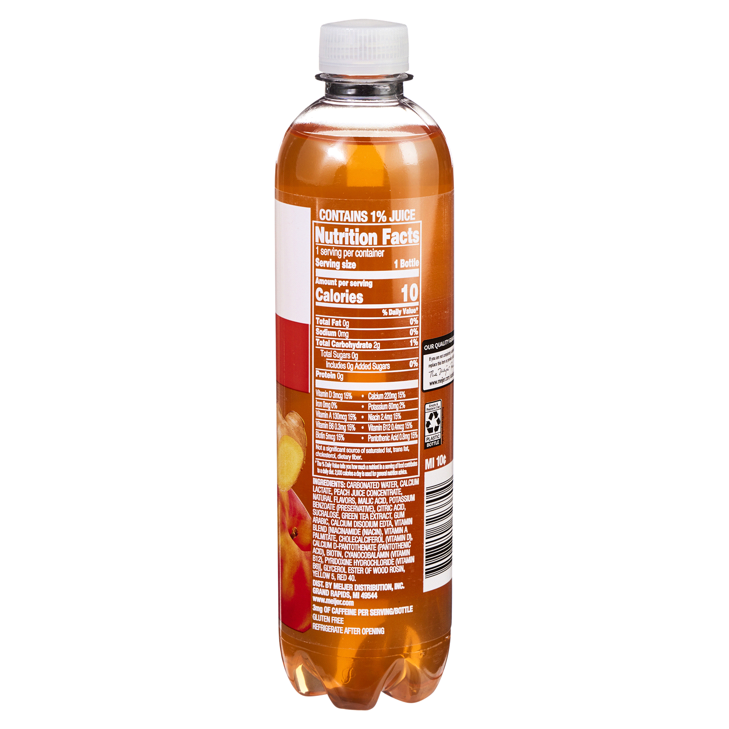 slide 3 of 5, Meijer Ginger Peach Sparkling Beverage, 17 oz