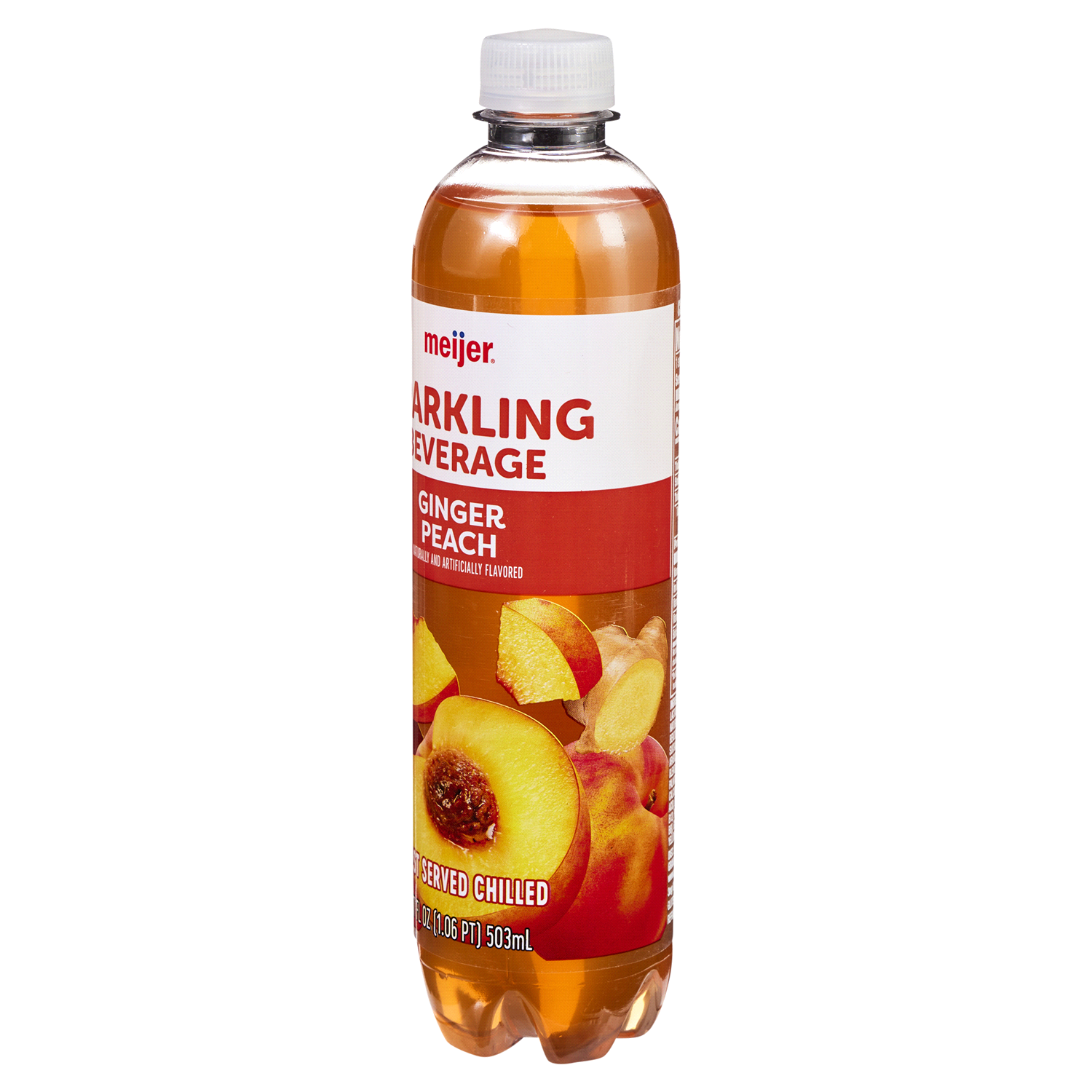slide 4 of 5, Meijer Ginger Peach Sparkling Beverage, 17 oz