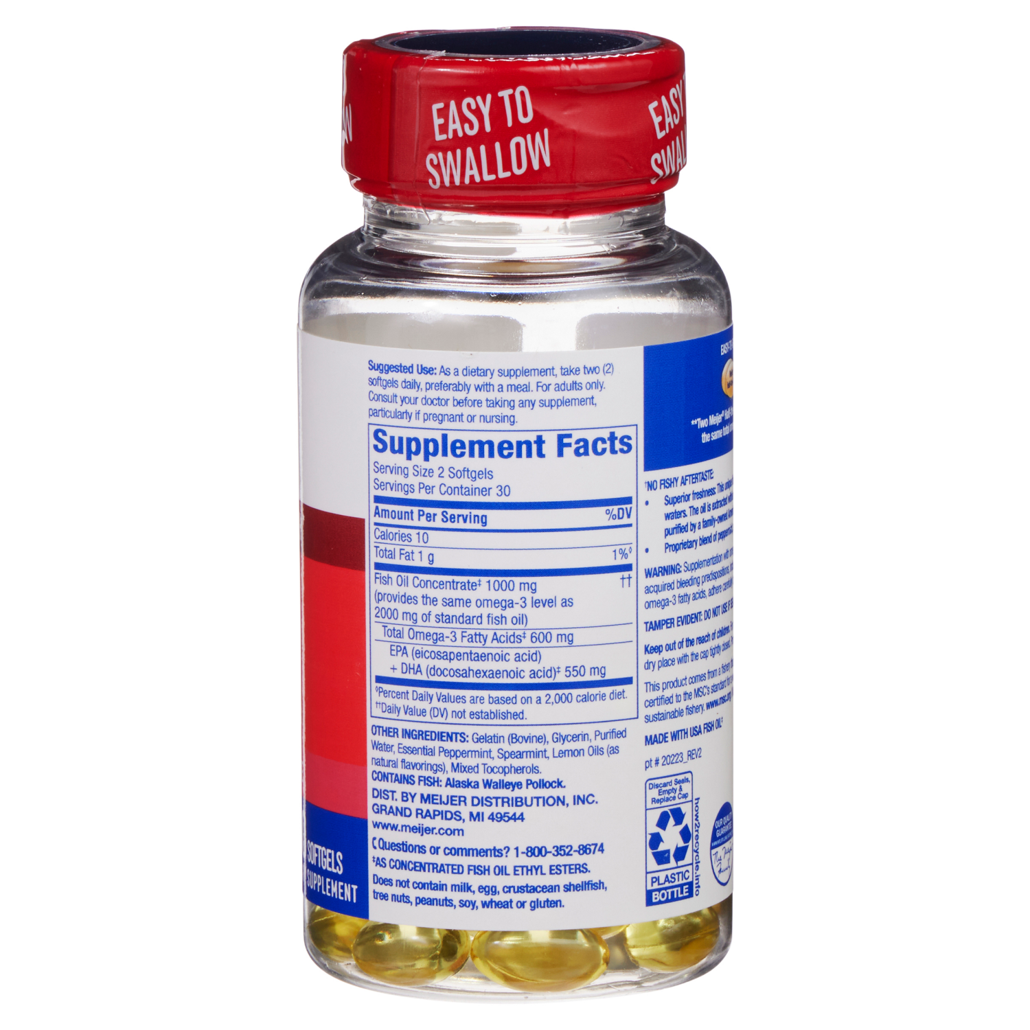 slide 3 of 5, MEIJER WELLNESS Meijer Half-The-Size Fish Oil, Omega-3, 60 ct