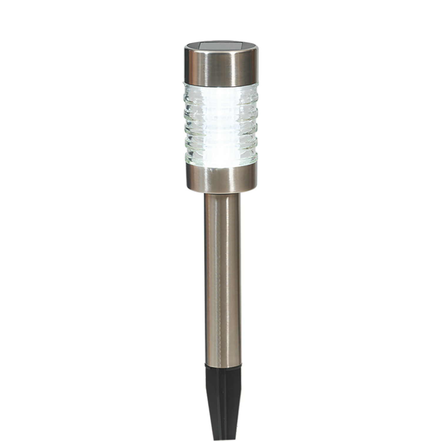 slide 1 of 1, ROOM & RETREAT RR 10.8" Solar Power LED Pathway Lights, Silver, 10.8 in