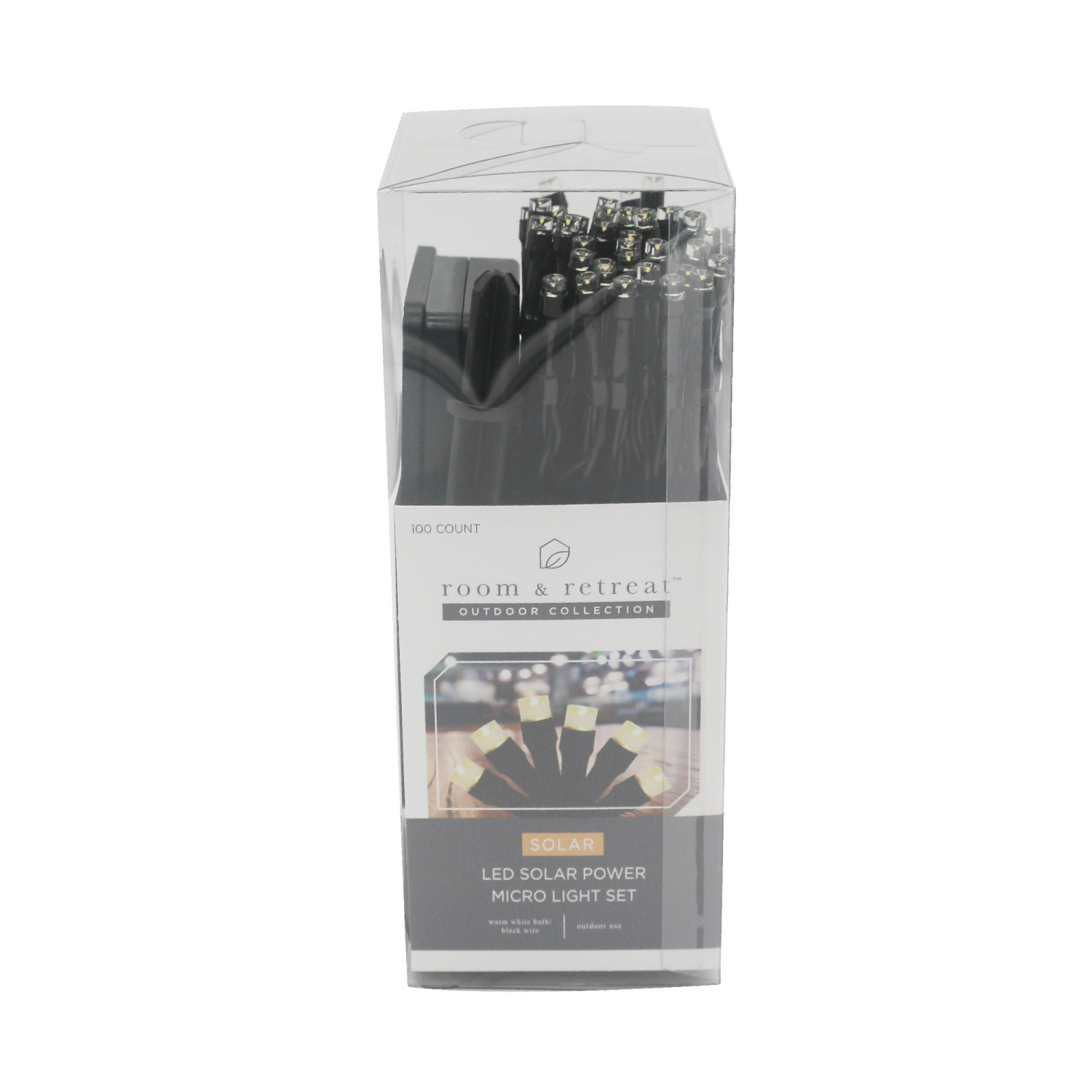 slide 3 of 4, ROOM & RETREAT Room and Retreat LED Solar Micro Lights, 33 Foot /, 100 ct