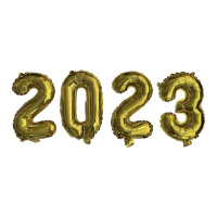 slide 4 of 13, Meijer Corporate Seasonal Graduation 2023 Gold Foil Balloon Kit, 6.5', 16"H      