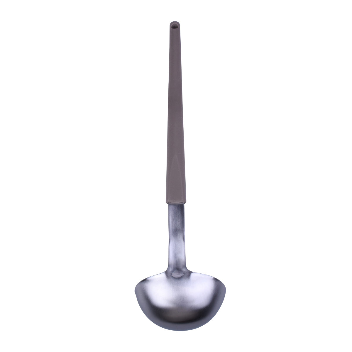 slide 2 of 3, Grand Gourmet Stainless Steel Ladle, Soft Touch Handle, 12.32 in