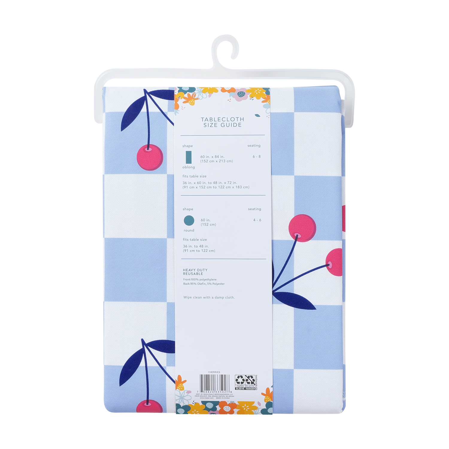 slide 2 of 4, Meijer Corporate Seasonal Mcs Spring Cherries Peva Tablecloth, 60 In X 84 In, 60 x 84 