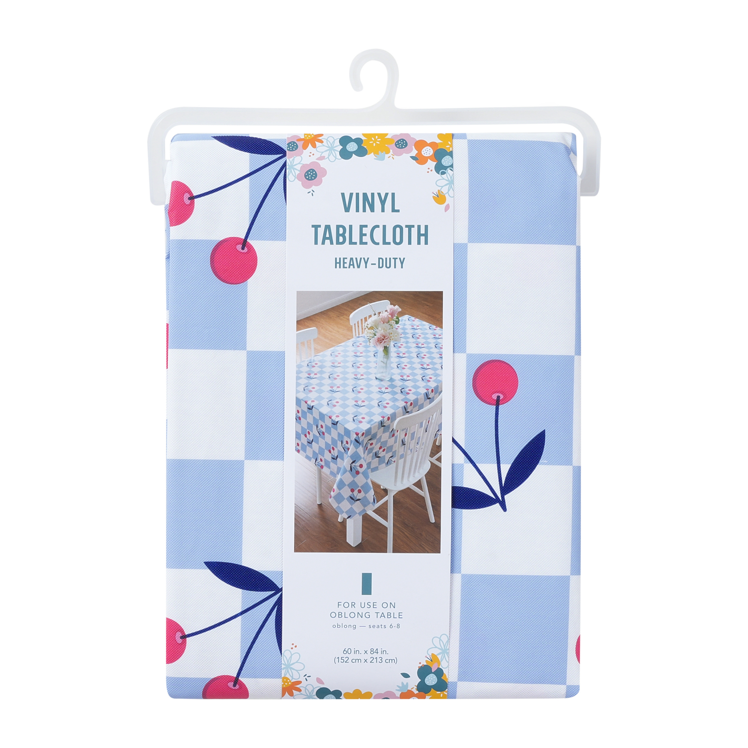 slide 4 of 4, Meijer Corporate Seasonal Mcs Spring Cherries Peva Tablecloth, 60 In X 84 In, 60 x 84 