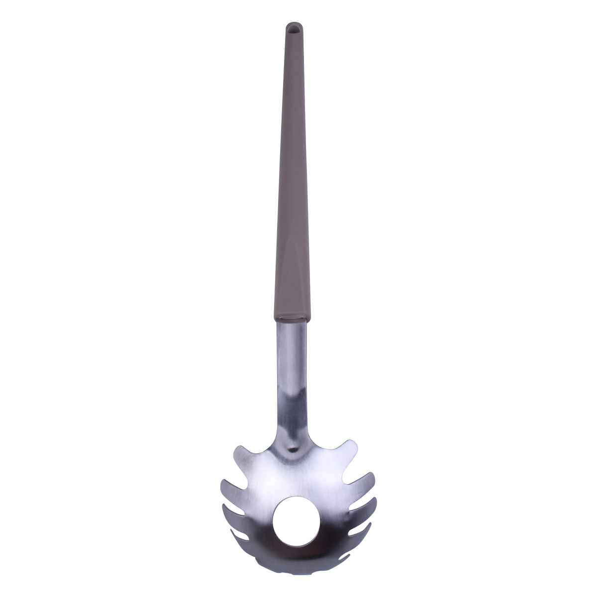 slide 2 of 3, Grand Gourmet Stainless Steel Pasta Server, Silicone Wrap Nylon Handle, 13.1 in