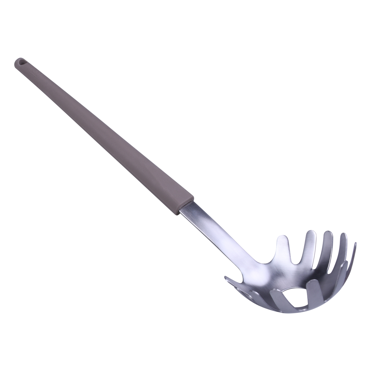 slide 3 of 3, Grand Gourmet Stainless Steel Pasta Server, Silicone Wrap Nylon Handle, 13.1 in