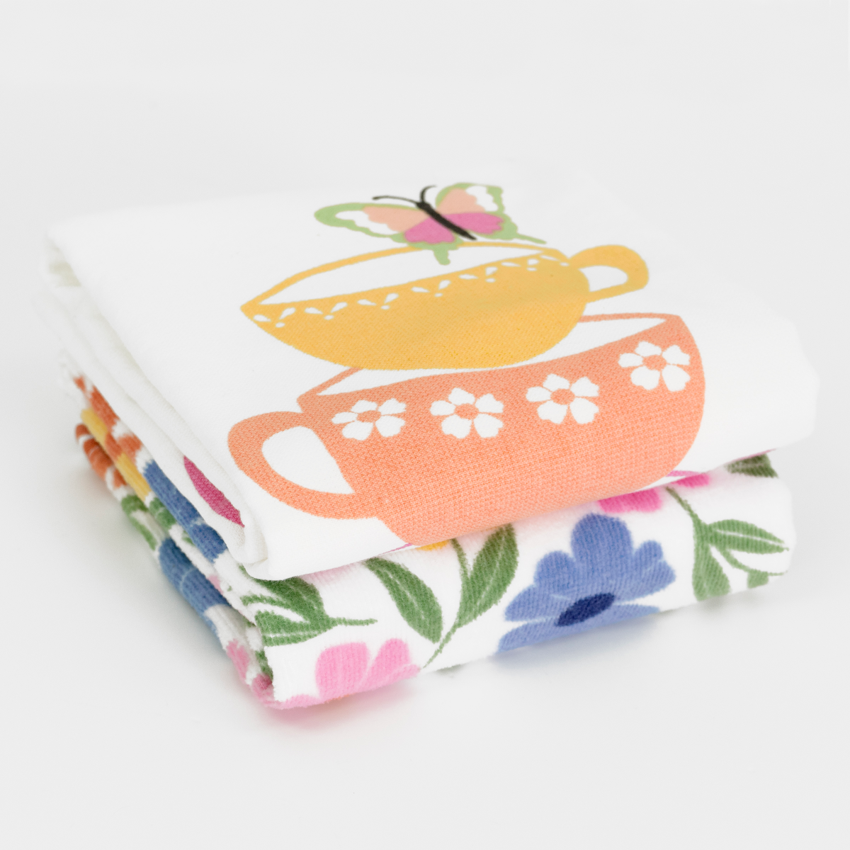 slide 2 of 2, Meijer Corporate Seasonal MCS Spring Tea Stack Blossom 2pc Kitchen Towel Set, 16 in x 26 in, 2 ct