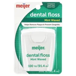 Meijer Mint Waxed Dental Floss, 100 Yd