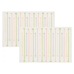 Room & Retreat Seasonal Tassle Stripe Easter Multi Purple 2pk Placemat, 13 In X 19 In