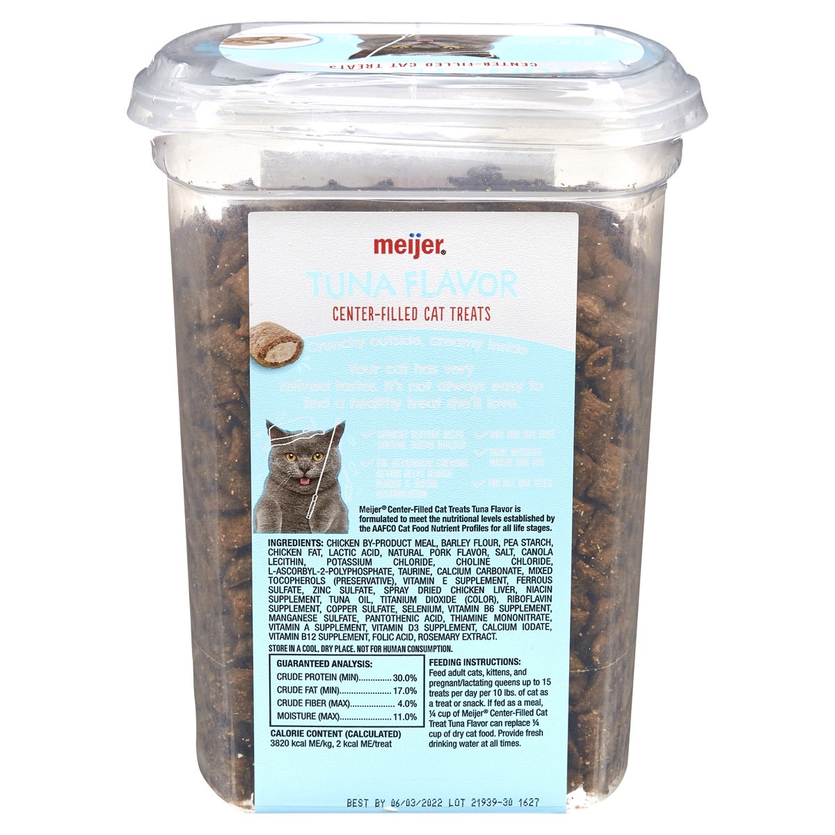 slide 2 of 2, Meijer Tuna Flavor Center-Filled Cat Treats, 16 oz