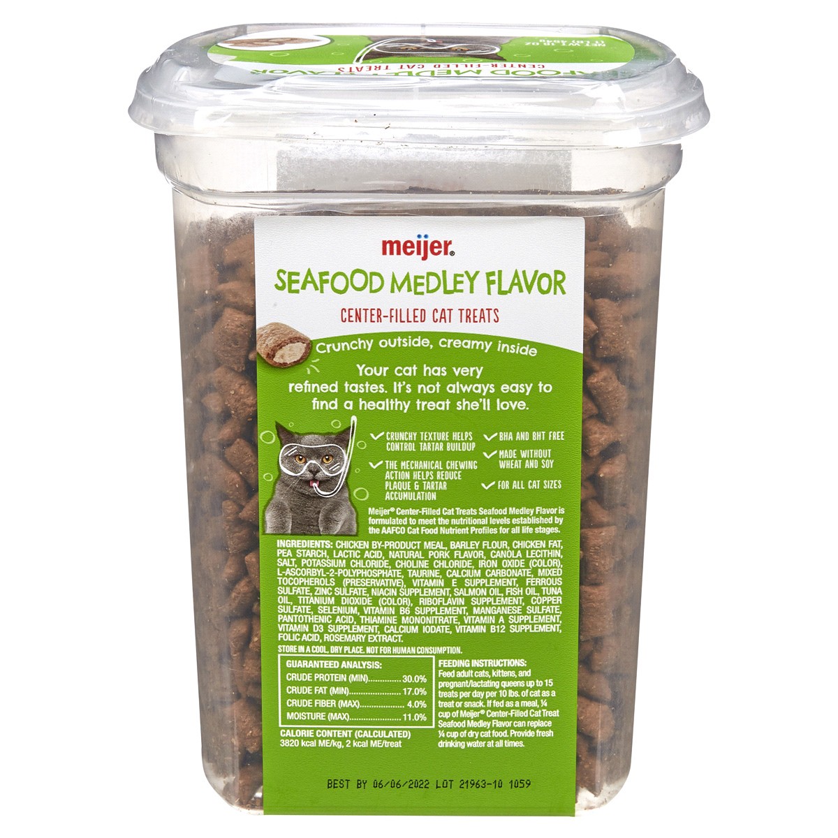 slide 2 of 2, Meijer Seafood Flavor Center-Filled Cat Treats, 16 oz