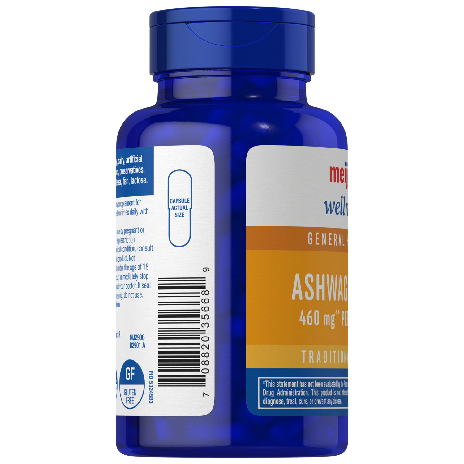 slide 3 of 3, Meijer Wellness Ashwaganda Root 180 Caps, 460 mg