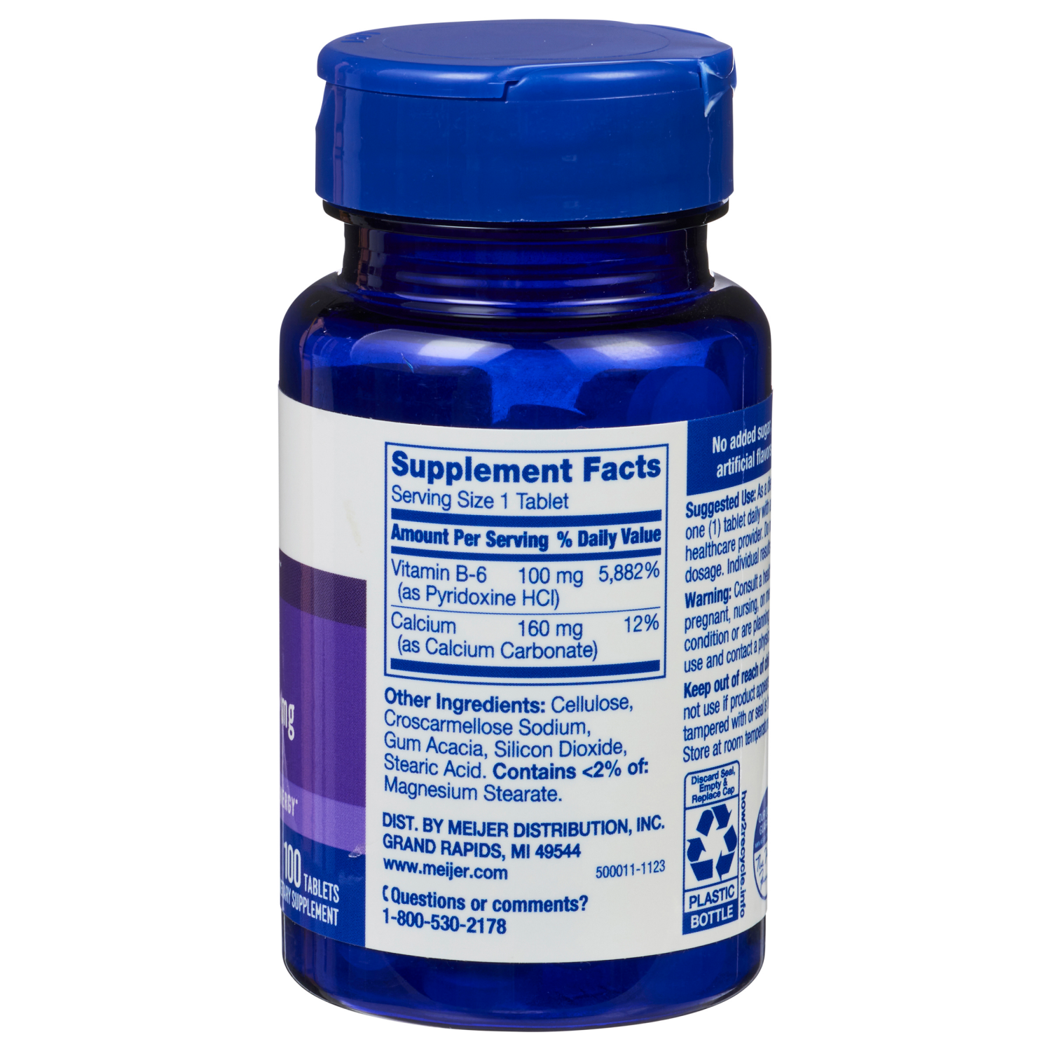 slide 2 of 2, MEIJER WELLNESS Meijer Vitamin B6 Tablets, 100 ct; 100 mg