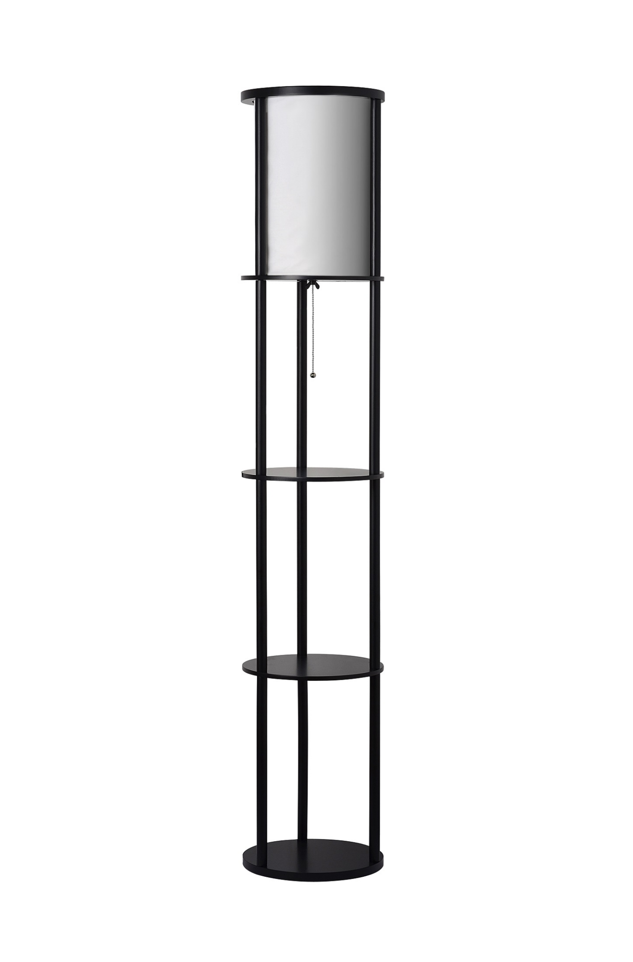 slide 1 of 3, ROOM & RETREAT Rr Floor Lamp 3 Shelf, 62.75" Black, 62.75 in